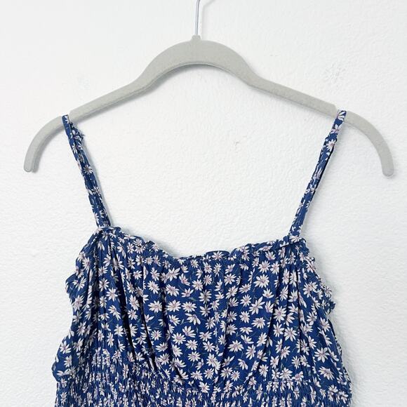 [American Eagle Outfitters] Blue Floral Ditsy Print Cropped Tank Top Sz Medium M - Picture 4 of 10